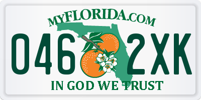 FL license plate 0462XK