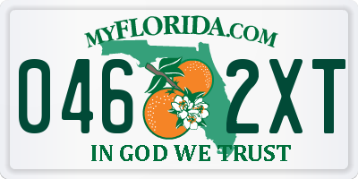 FL license plate 0462XT