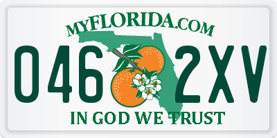 FL license plate 0462XV