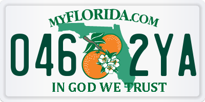 FL license plate 0462YA