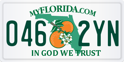 FL license plate 0462YN