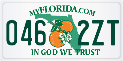 FL license plate 0462ZT