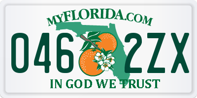 FL license plate 0462ZX