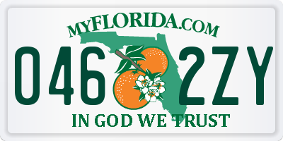 FL license plate 0462ZY