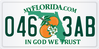 FL license plate 0463AB