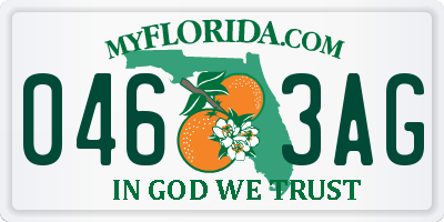 FL license plate 0463AG