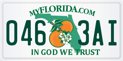 FL license plate 0463AI