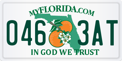 FL license plate 0463AT