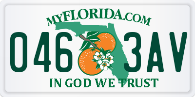 FL license plate 0463AV