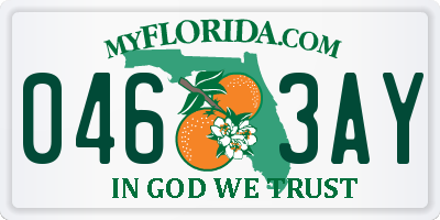 FL license plate 0463AY