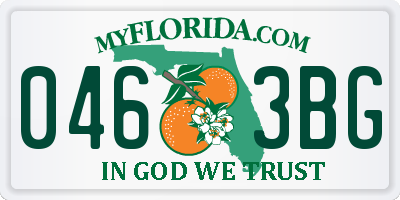 FL license plate 0463BG