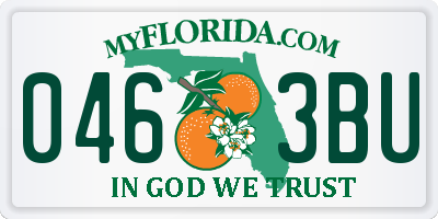 FL license plate 0463BU