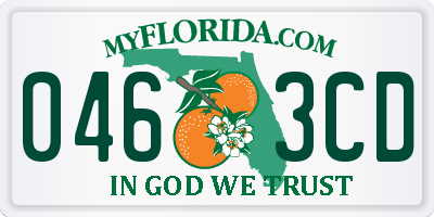 FL license plate 0463CD