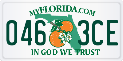 FL license plate 0463CE