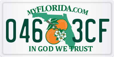 FL license plate 0463CF