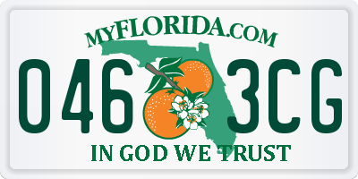 FL license plate 0463CG