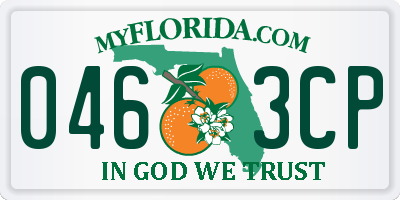FL license plate 0463CP