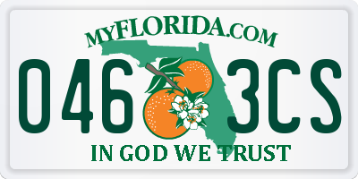 FL license plate 0463CS