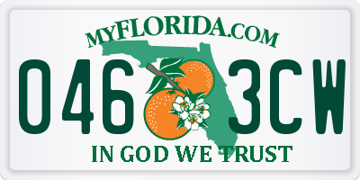 FL license plate 0463CW