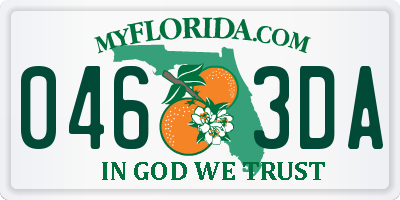 FL license plate 0463DA