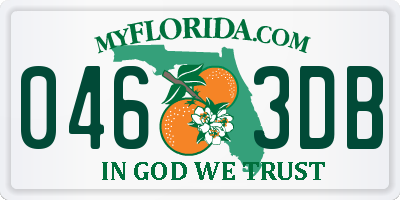 FL license plate 0463DB