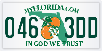 FL license plate 0463DD