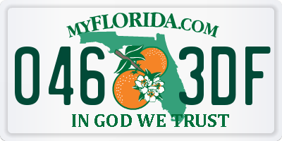 FL license plate 0463DF