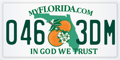 FL license plate 0463DM