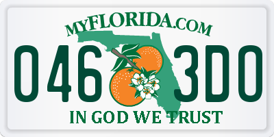 FL license plate 0463DO