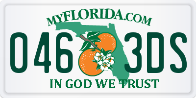 FL license plate 0463DS