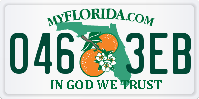 FL license plate 0463EB