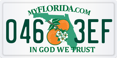 FL license plate 0463EF