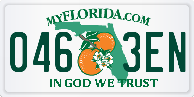 FL license plate 0463EN