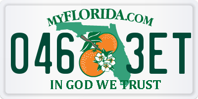 FL license plate 0463ET