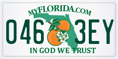 FL license plate 0463EY