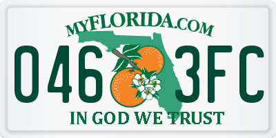 FL license plate 0463FC