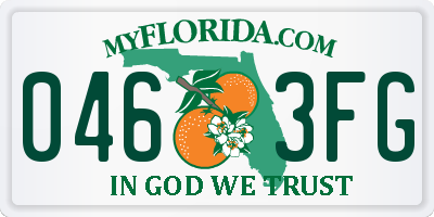FL license plate 0463FG