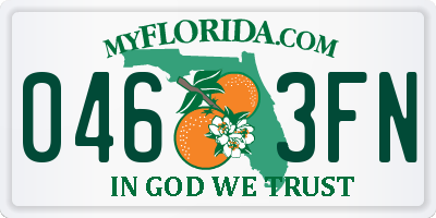FL license plate 0463FN