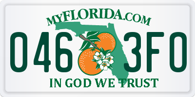 FL license plate 0463FO