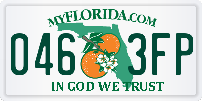 FL license plate 0463FP