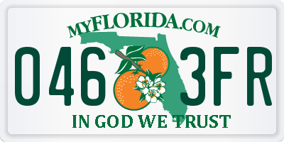 FL license plate 0463FR
