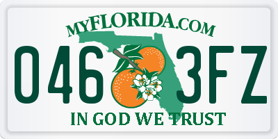 FL license plate 0463FZ