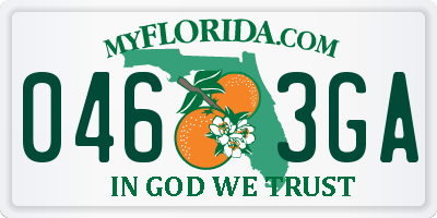 FL license plate 0463GA