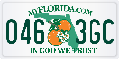 FL license plate 0463GC