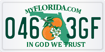 FL license plate 0463GF