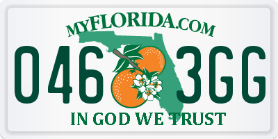 FL license plate 0463GG