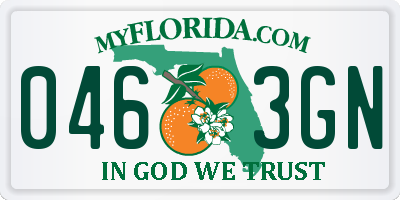 FL license plate 0463GN