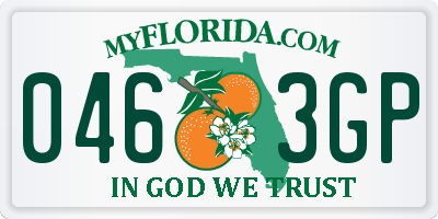 FL license plate 0463GP