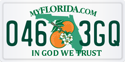 FL license plate 0463GQ