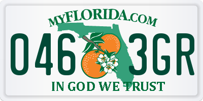 FL license plate 0463GR